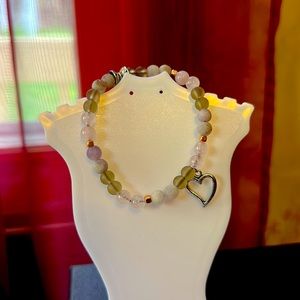 Inspired by me. Hand crafted. Bracelet supports healing through breast cancer.